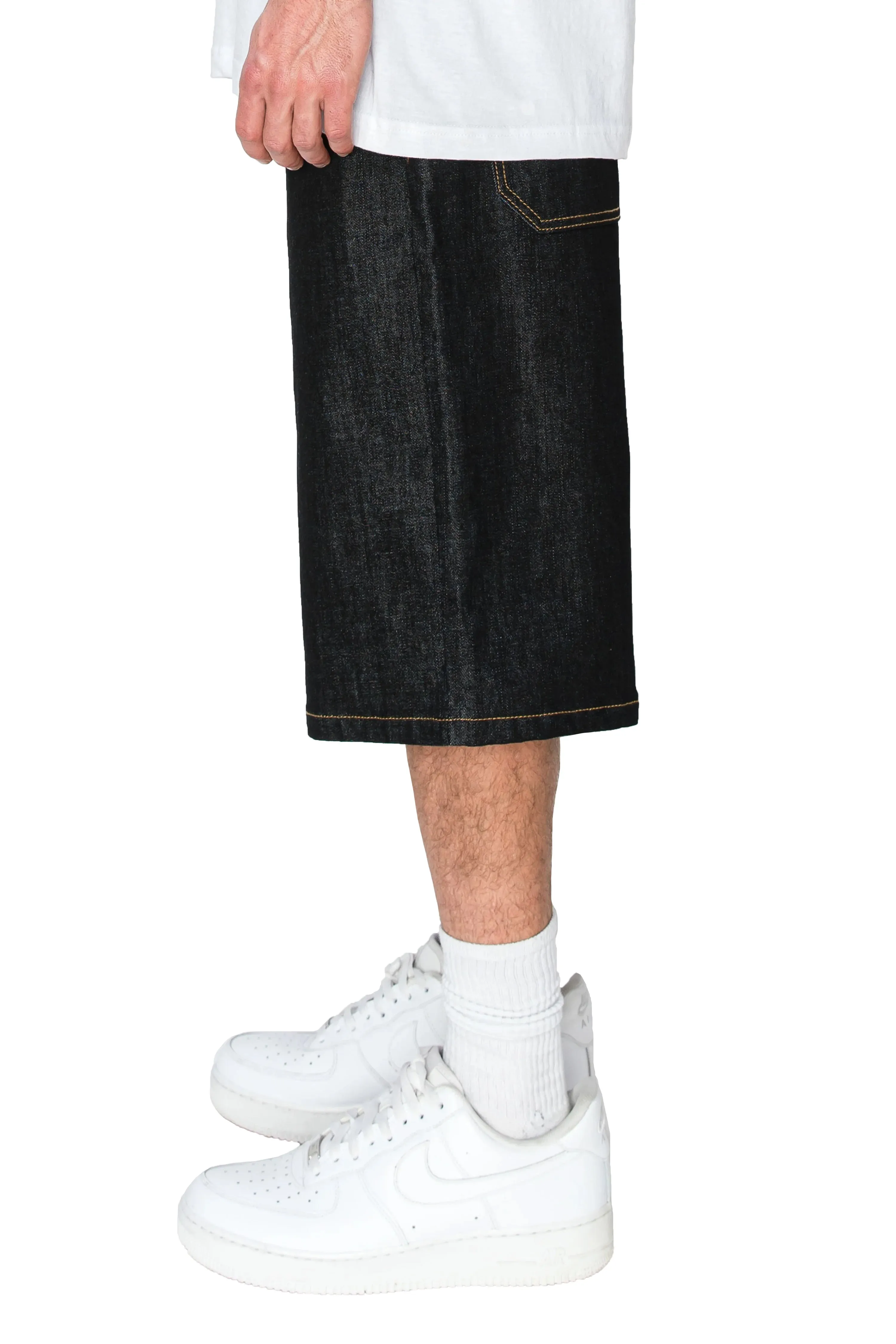 Men's Baggy Fit Raw Denim Shorts