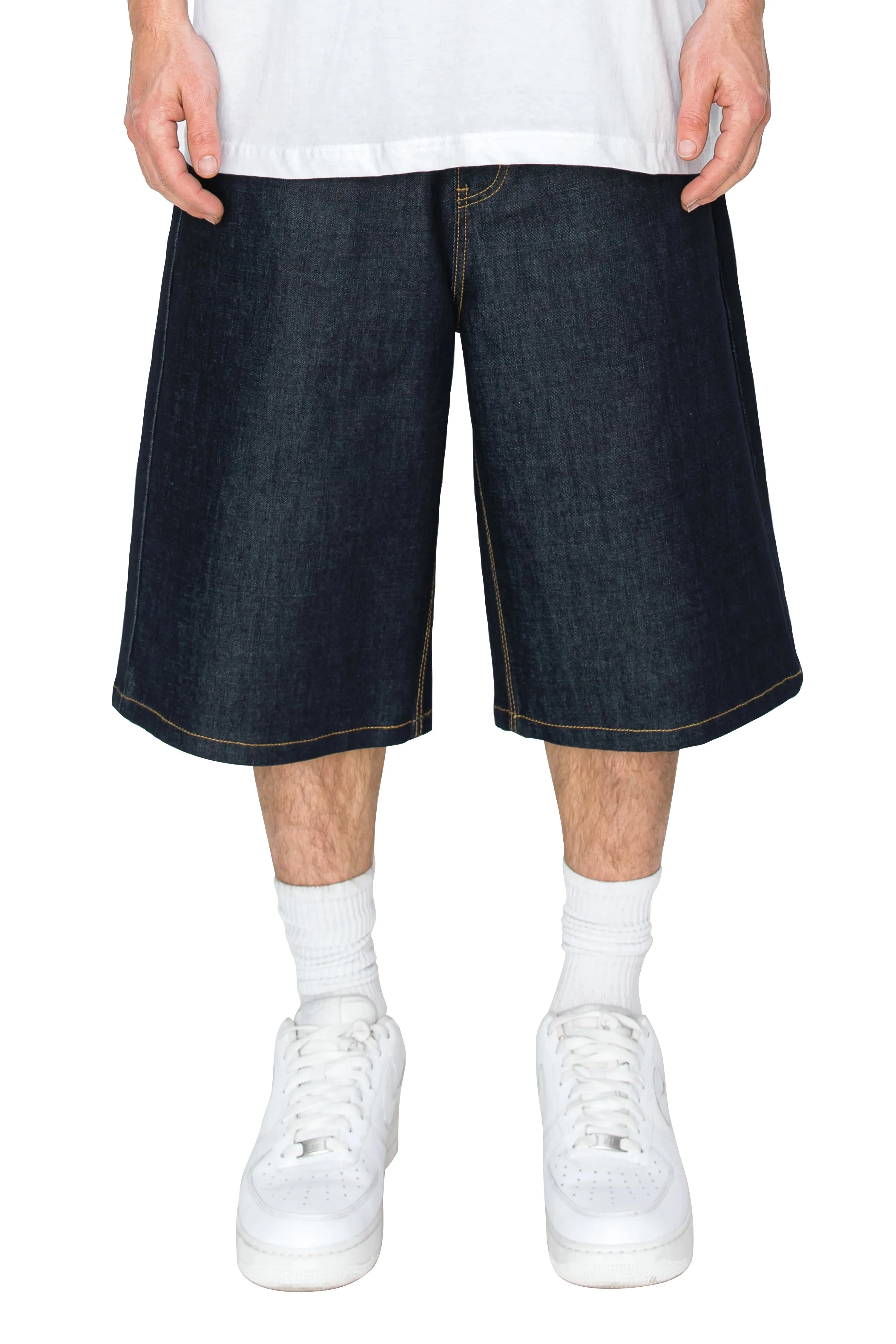 Men's Baggy Fit Raw Denim Shorts