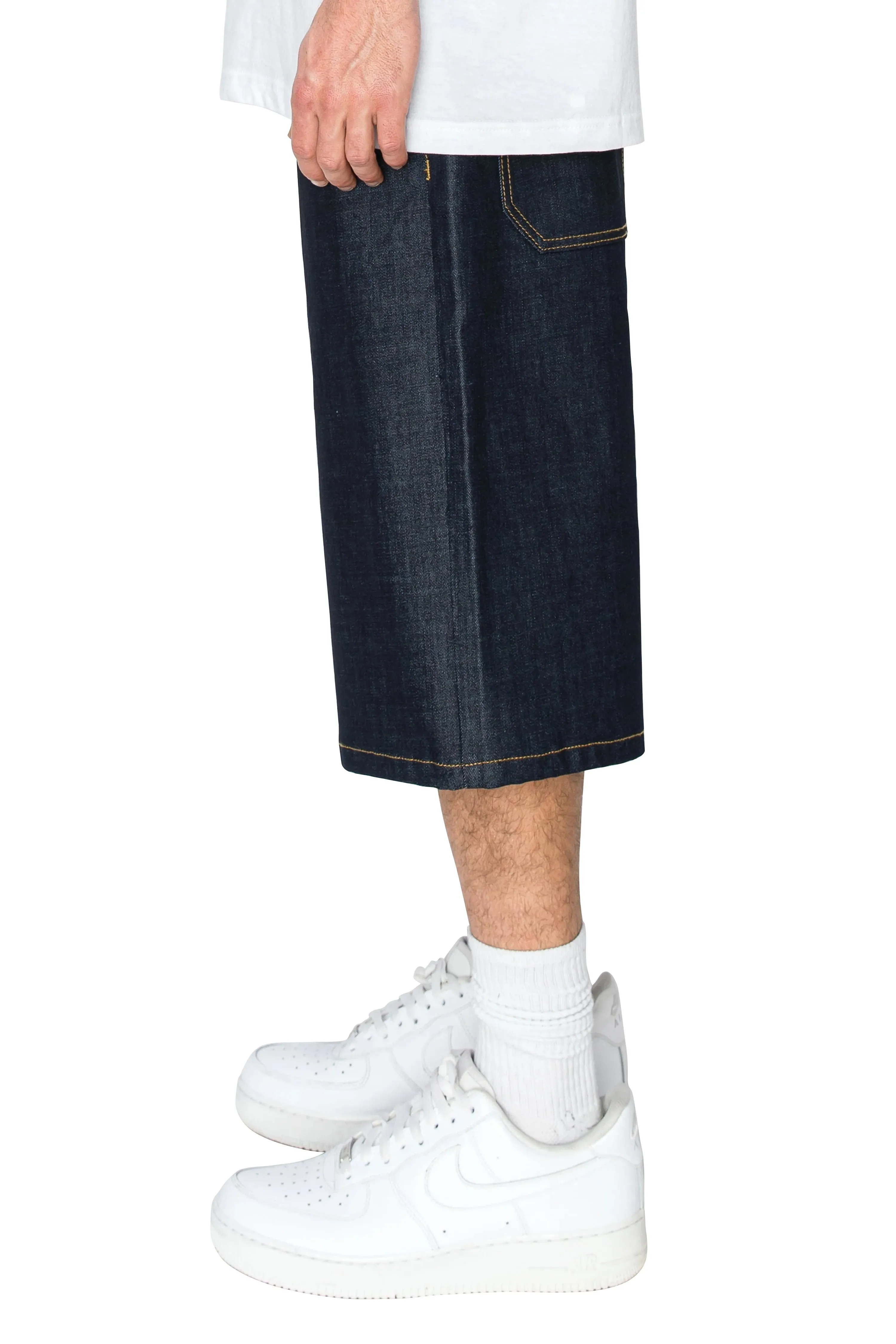 Men's Baggy Fit Raw Denim Shorts