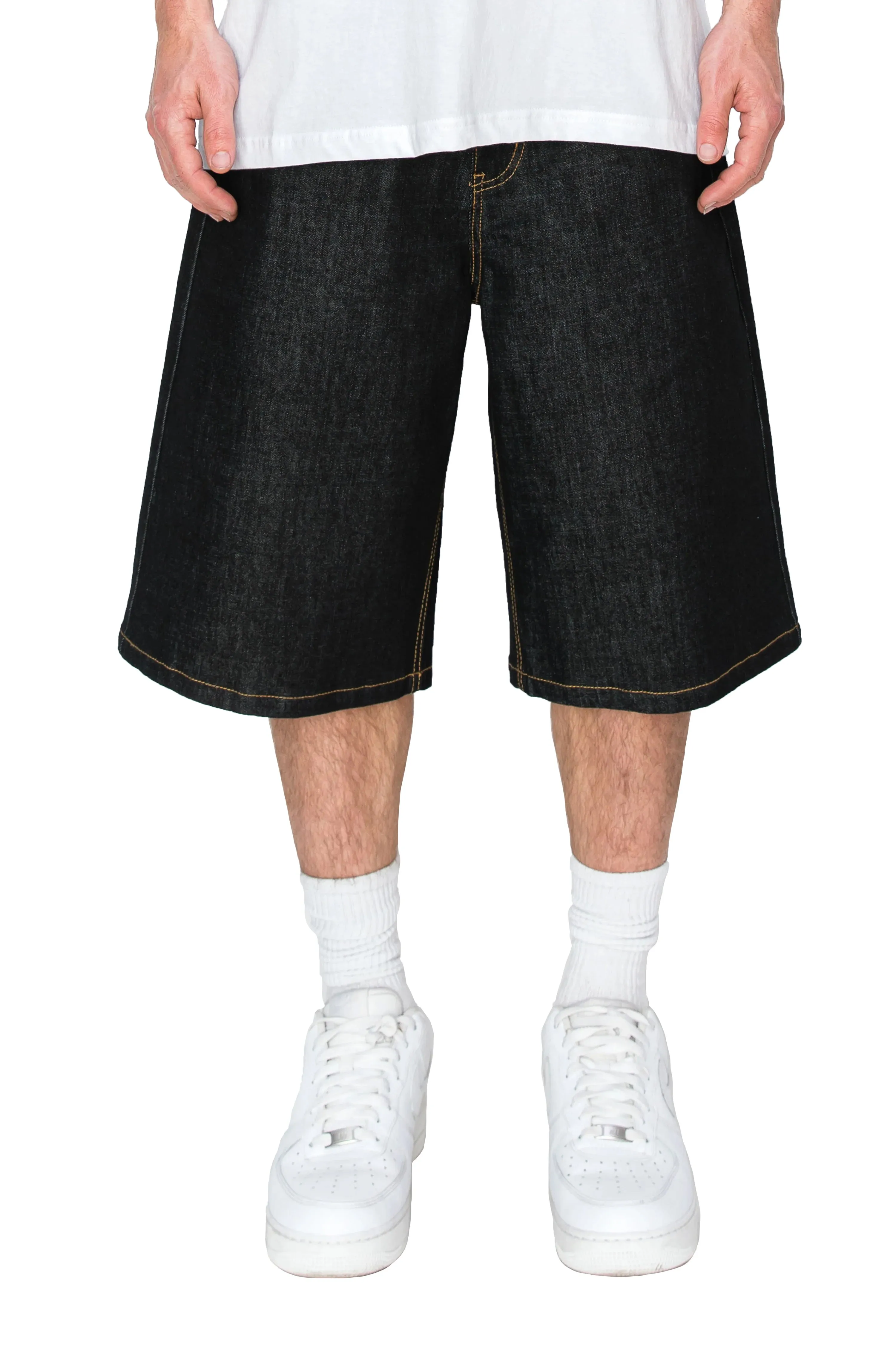 Men's Baggy Fit Raw Denim Shorts