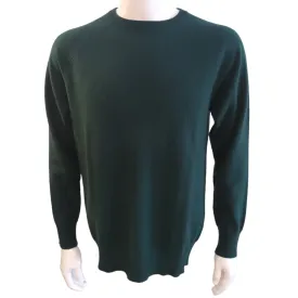 Men's Cashmere Crew Neck in Hunter Green