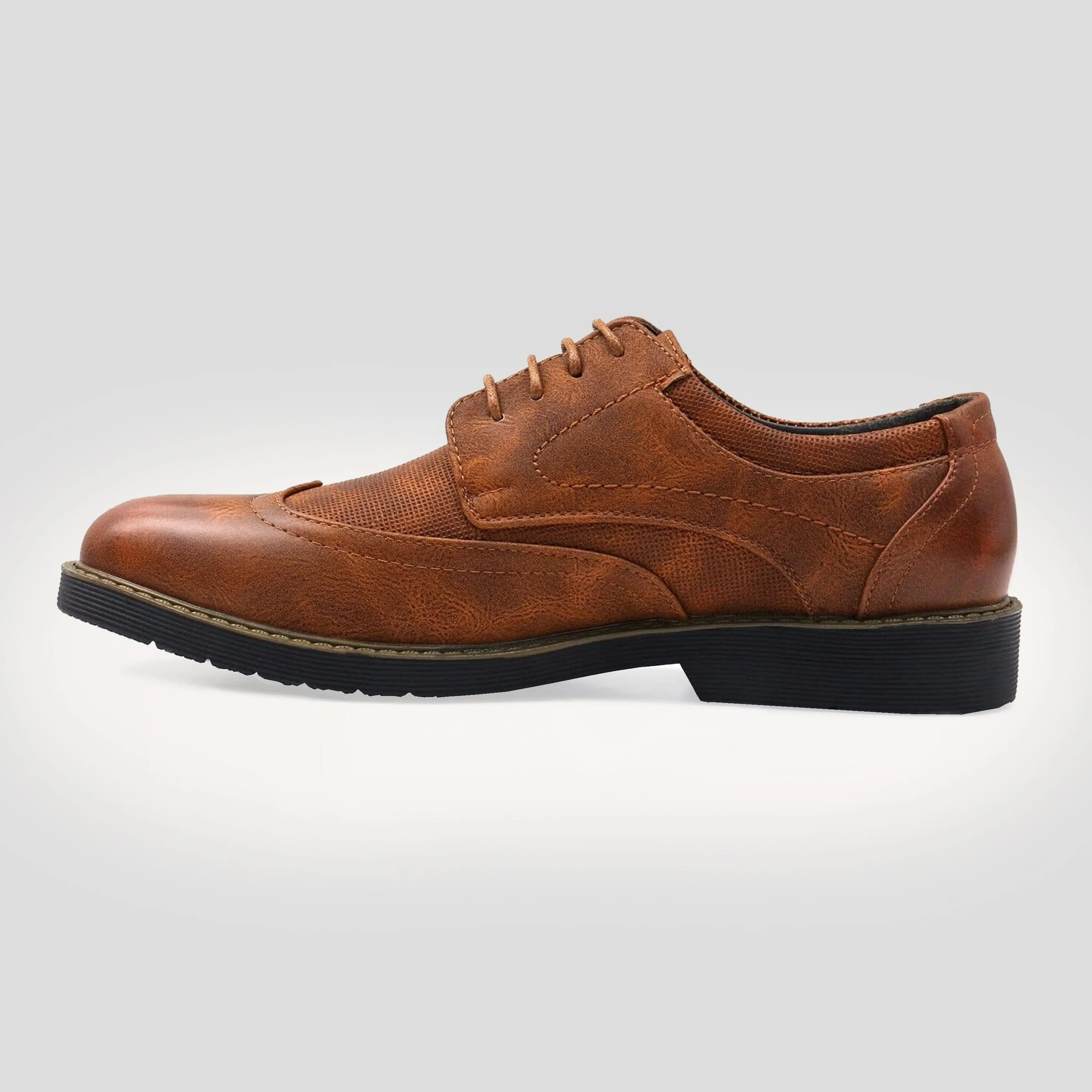 Men's Wingtip Oxford Faux Leather Shoes - FINAL SALE