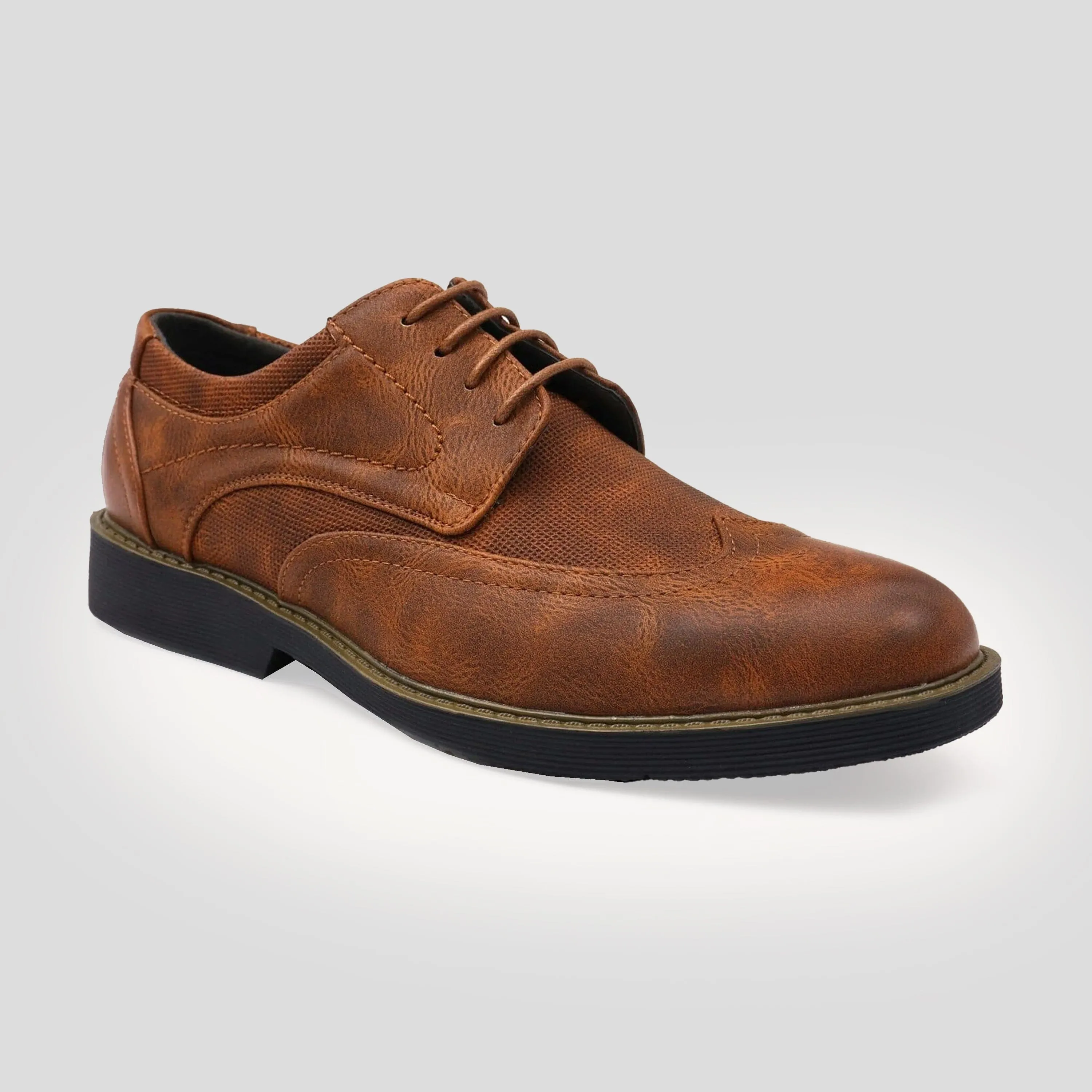 Men's Wingtip Oxford Faux Leather Shoes - FINAL SALE