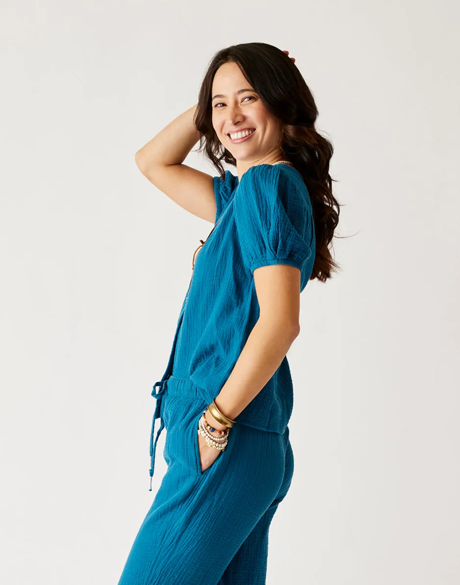 Milo Gauze Top: Azul