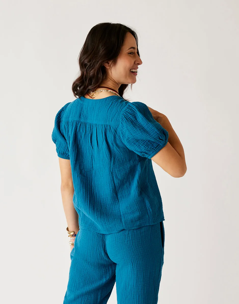 Milo Gauze Top: Azul