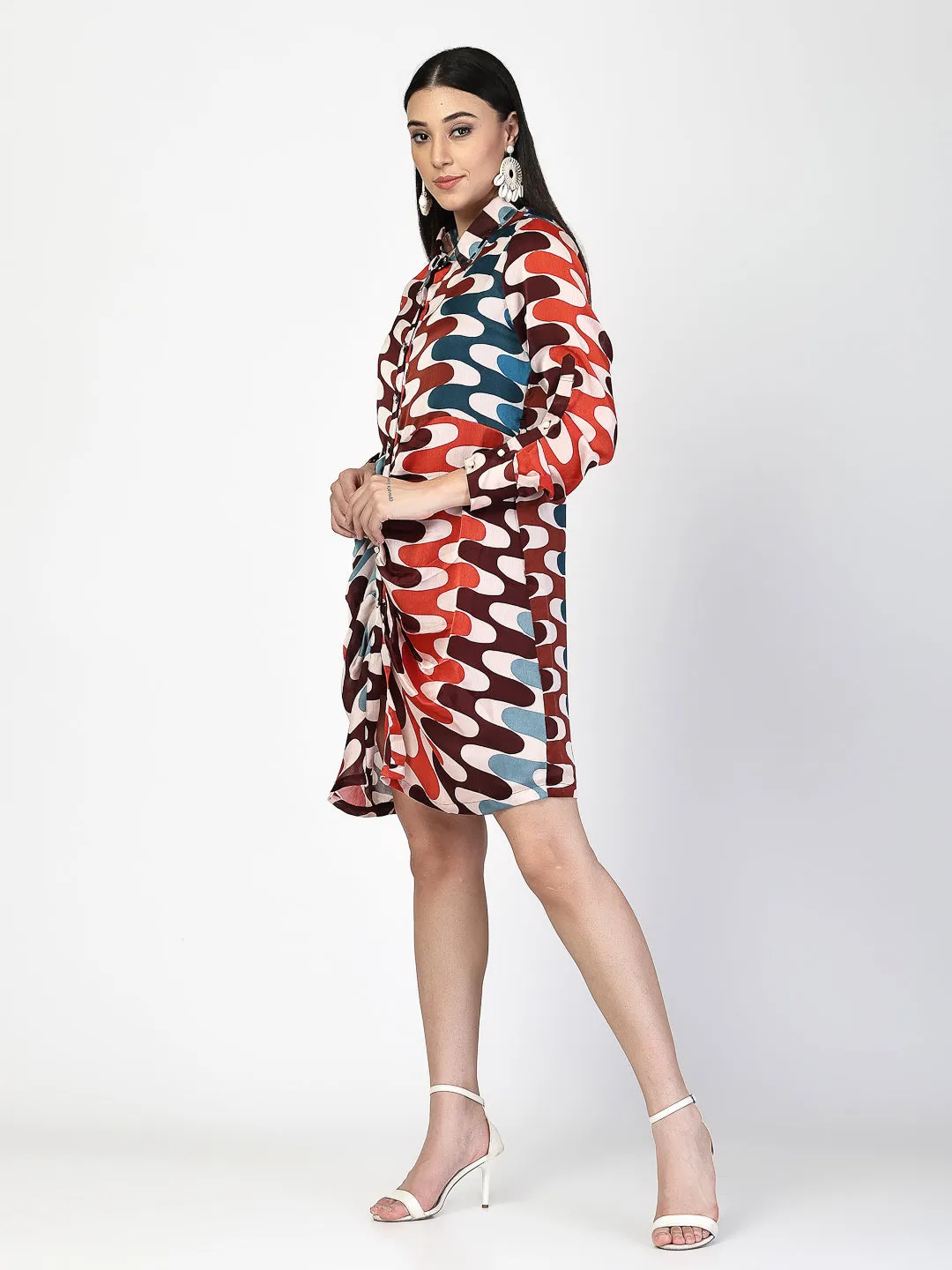 Multi Printed Shirt Dress