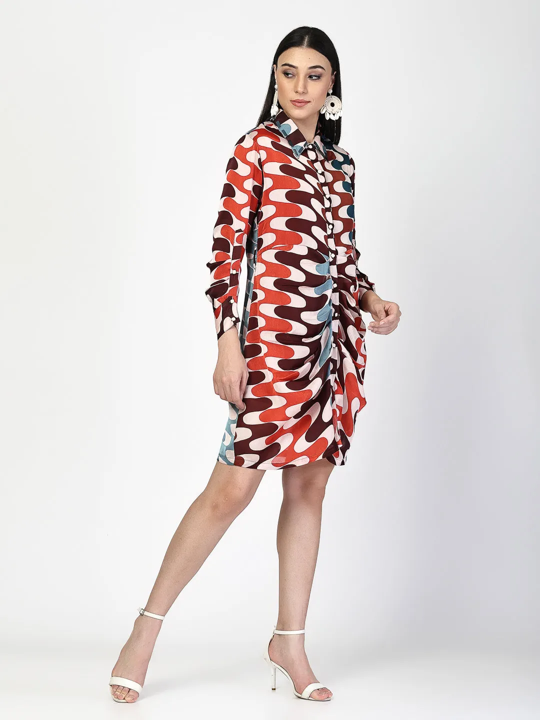 Multi Printed Shirt Dress