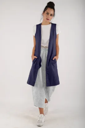 Navy Bamboo Linen Kimono