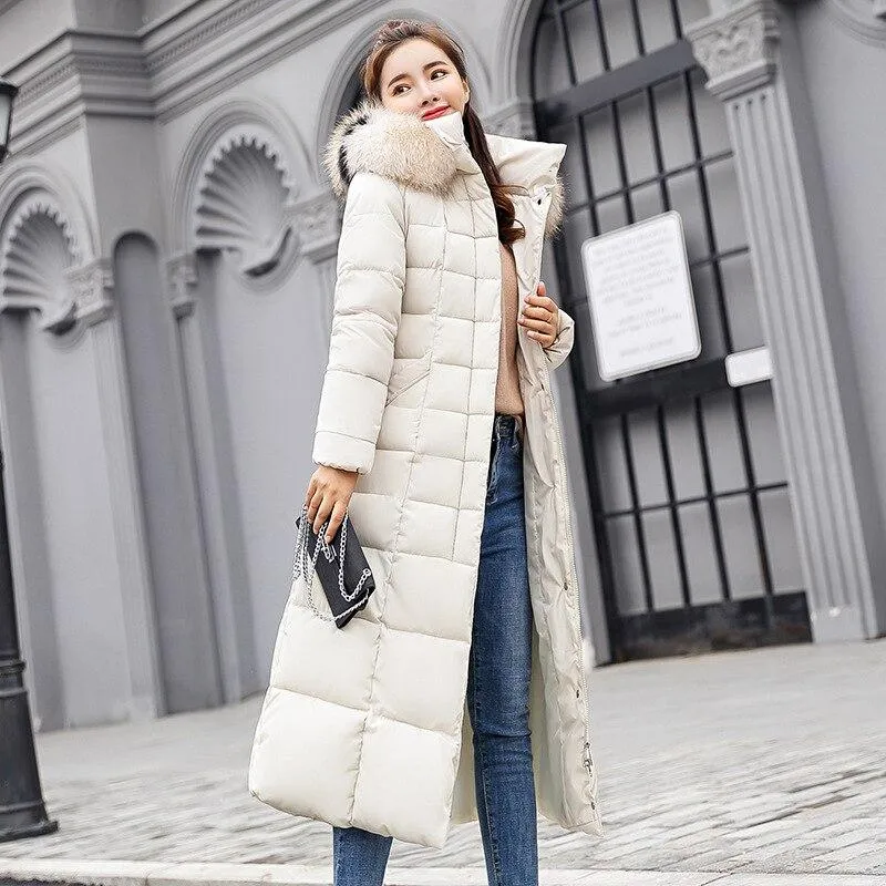 New Arrival Parkas Fashion Coats Women Winter Sweater Fur Collar Hood Warm Cotton Coat Women Clothes