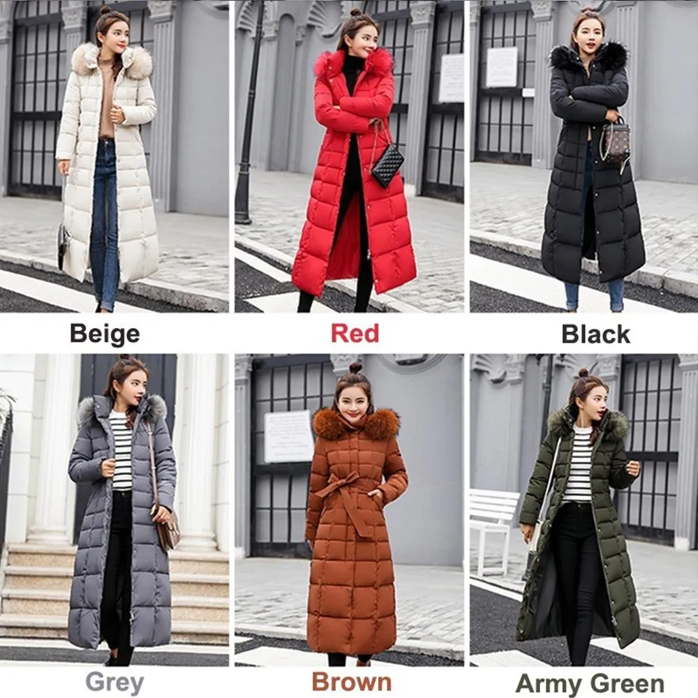 New Arrival Parkas Fashion Coats Women Winter Sweater Fur Collar Hood Warm Cotton Coat Women Clothes