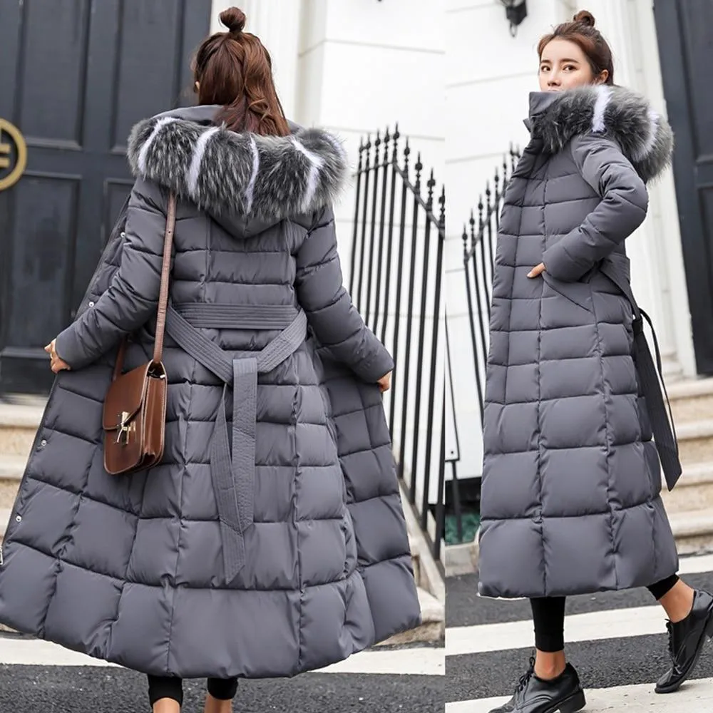 New Arrival Parkas Fashion Coats Women Winter Sweater Fur Collar Hood Warm Cotton Coat Women Clothes