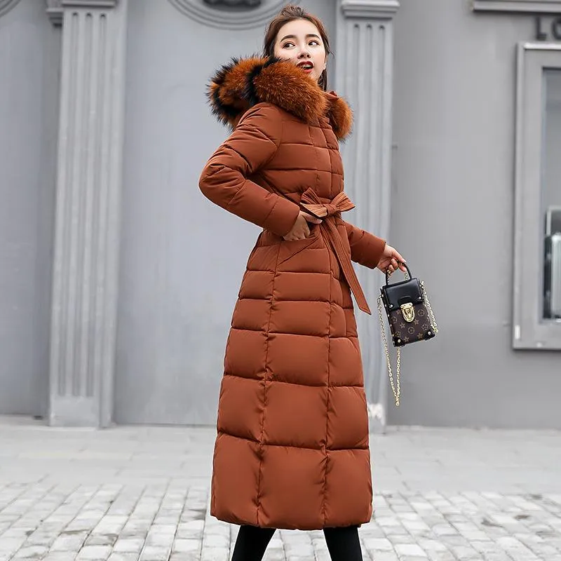 New Arrival Parkas Fashion Coats Women Winter Sweater Fur Collar Hood Warm Cotton Coat Women Clothes