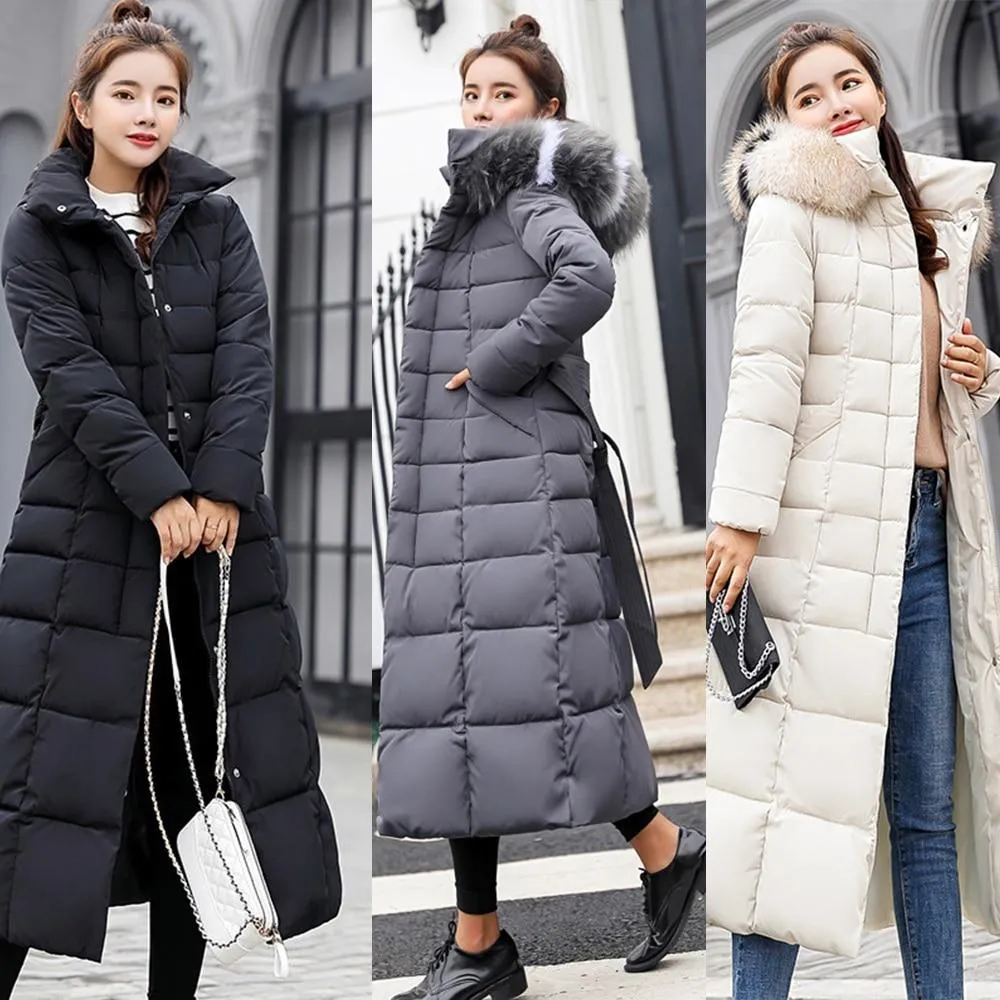 New Arrival Parkas Fashion Coats Women Winter Sweater Fur Collar Hood Warm Cotton Coat Women Clothes