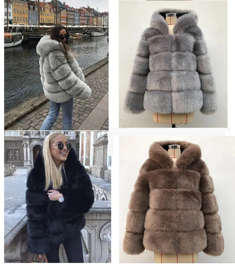 New Arrival Parkas Fashion Coats Women Winter Sweater Fur Collar Hood Warm Cotton Coat Women Clothes