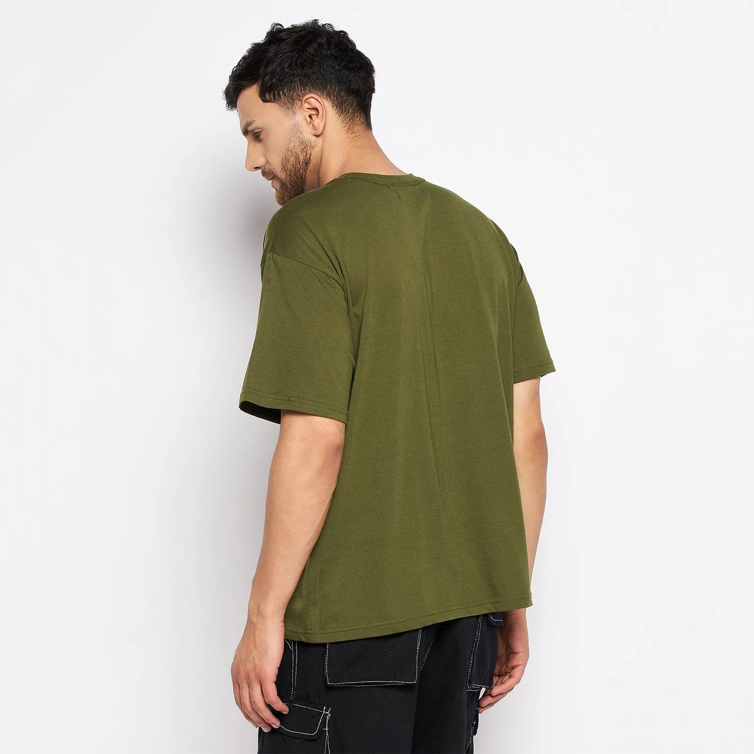 Olive Will Power Oversized Graphic Tee