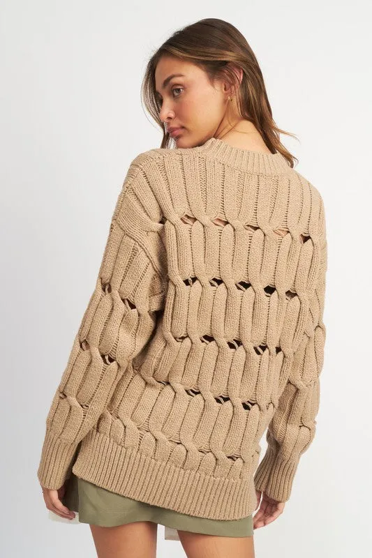 Open Knitted Sweater