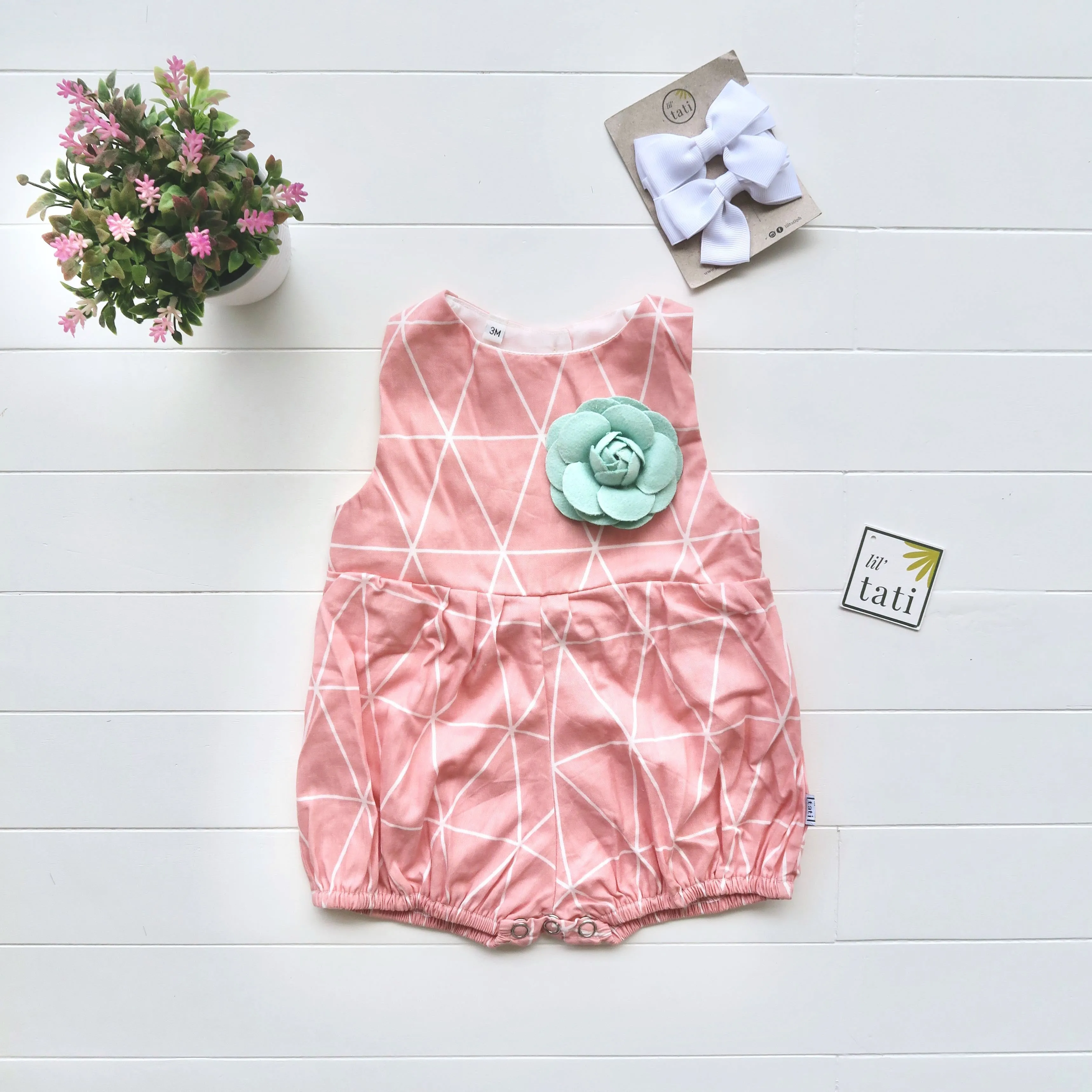 Orchid Playsuit in Pink Triangle