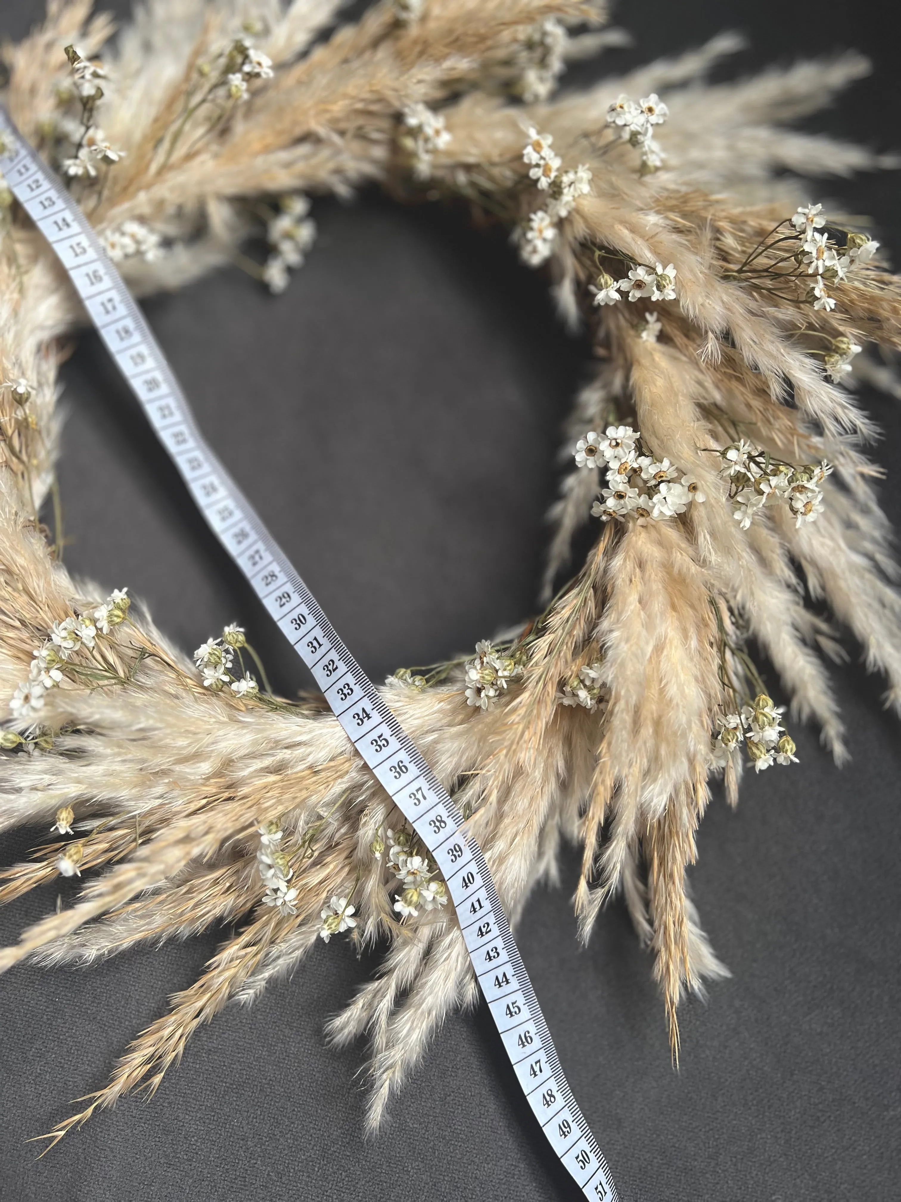 Pampas Door Wreath, Dried Daisy Wreath, Pampas and Daisy Wall Decor, Dried Flower Wreath Wild Look