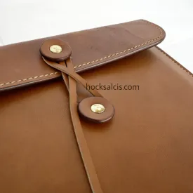 Personalised envelope string full grain genuine leather laptop tablet sleeve tan