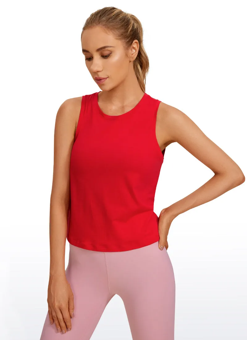 Pima Cotton Crop Tank Round Neck