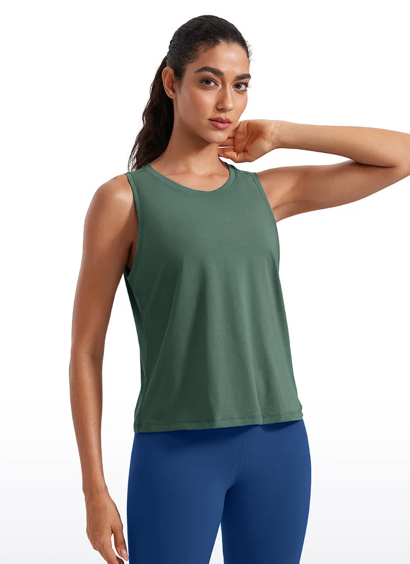 Pima Cotton Crop Tank Round Neck