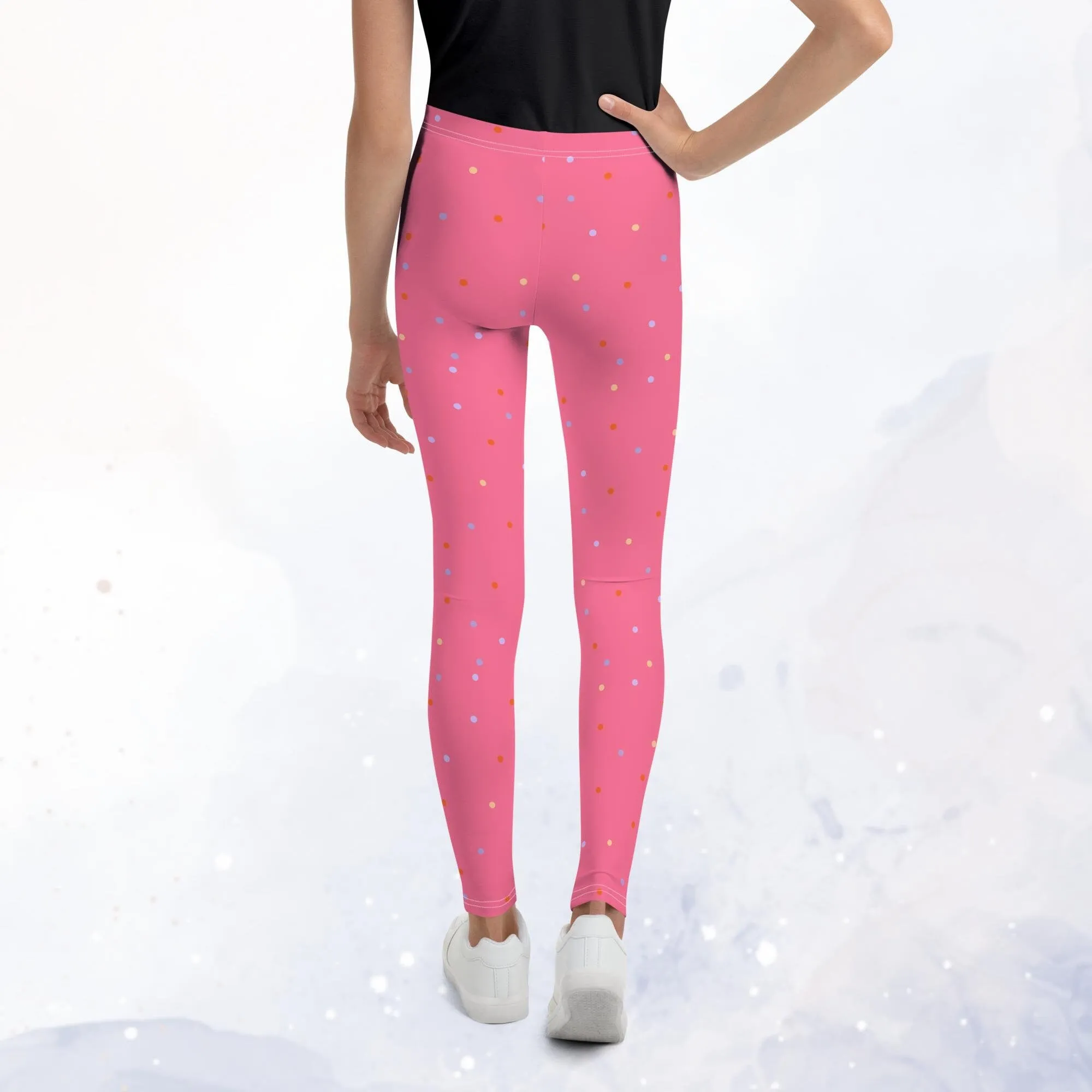 Pink Polka Dot Kid's Youth Teen Leggings