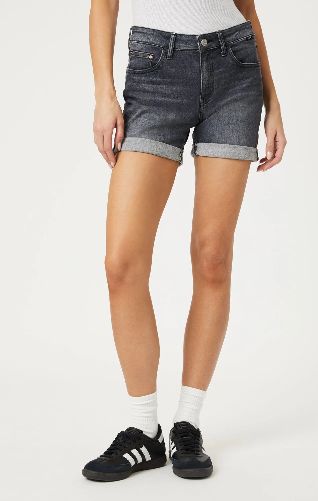 PIXIE SHORTS IN MID SMOKE BRUSHED FLEX BLUE