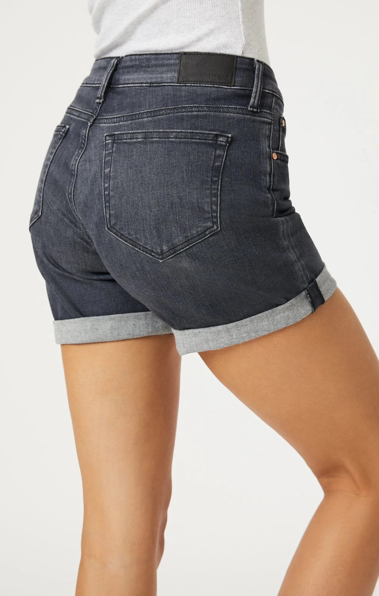 PIXIE SHORTS IN MID SMOKE BRUSHED FLEX BLUE