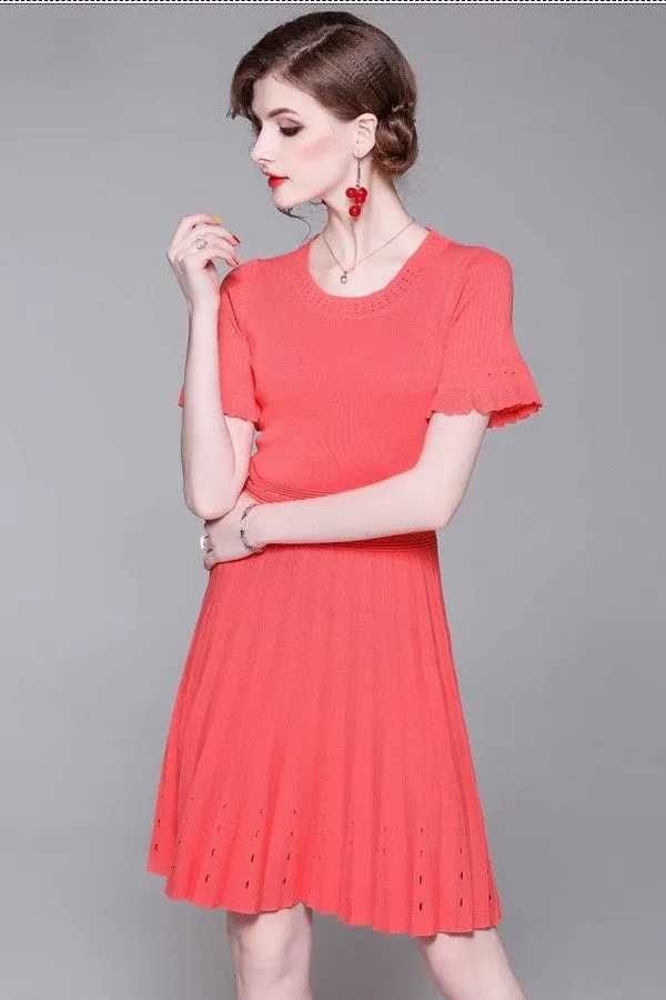 Pleated Viscose and Tencel Dress