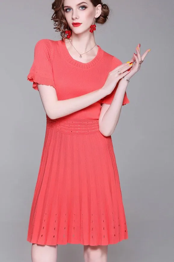 Pleated Viscose and Tencel Dress