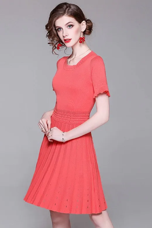 Pleated Viscose and Tencel Dress