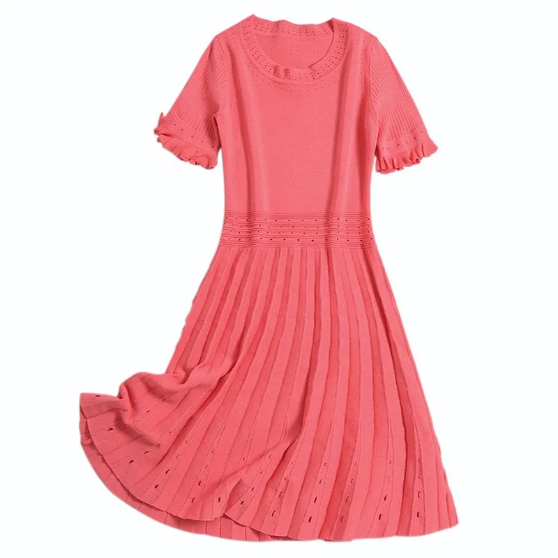 Pleated Viscose and Tencel Dress