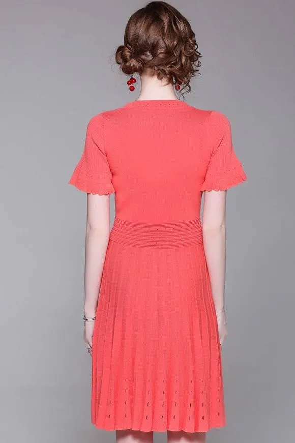 Pleated Viscose and Tencel Dress