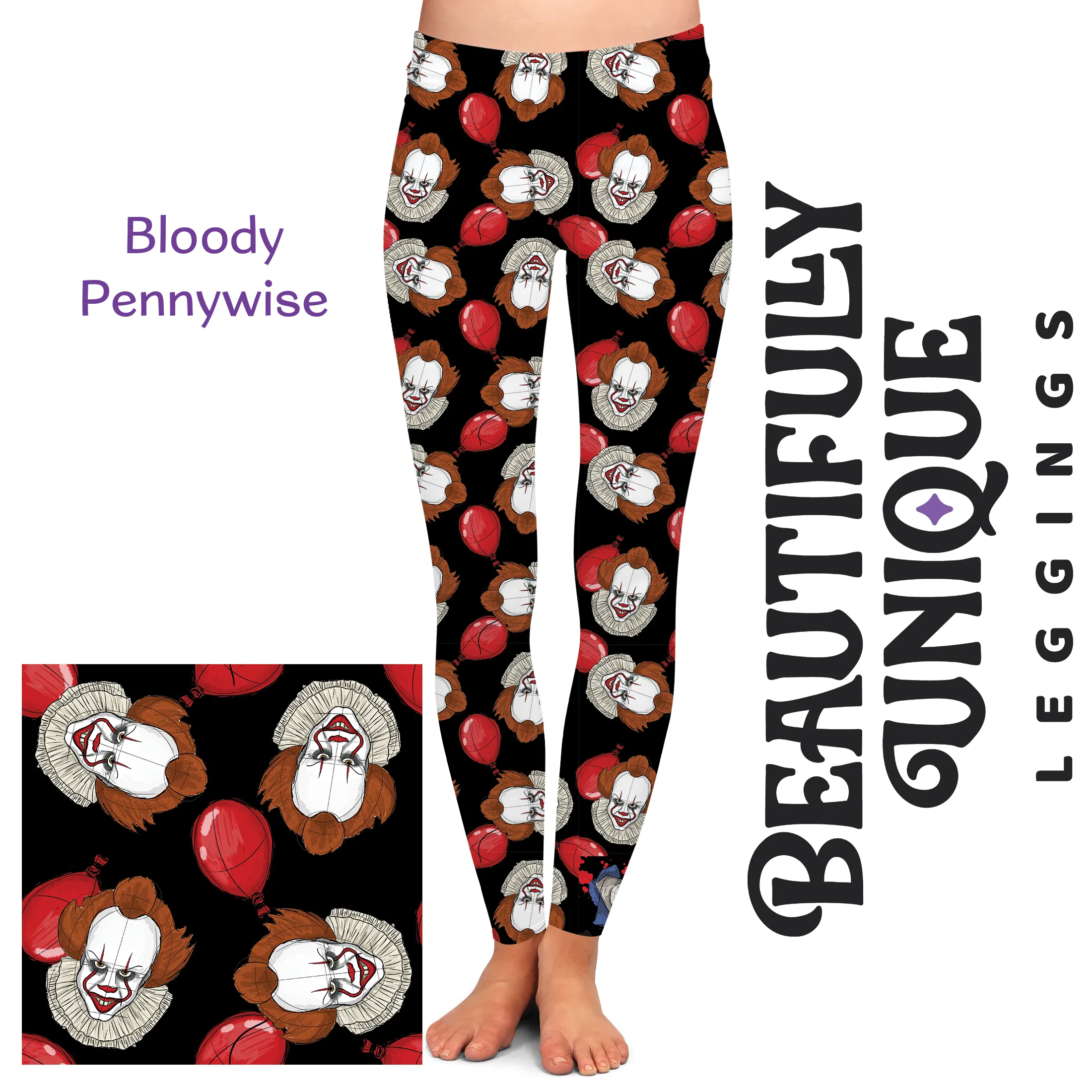 Pre-Order: Bloody Pennywise (Semi-Exclusive) - High-quality Handcrafted Vibrant Leggings