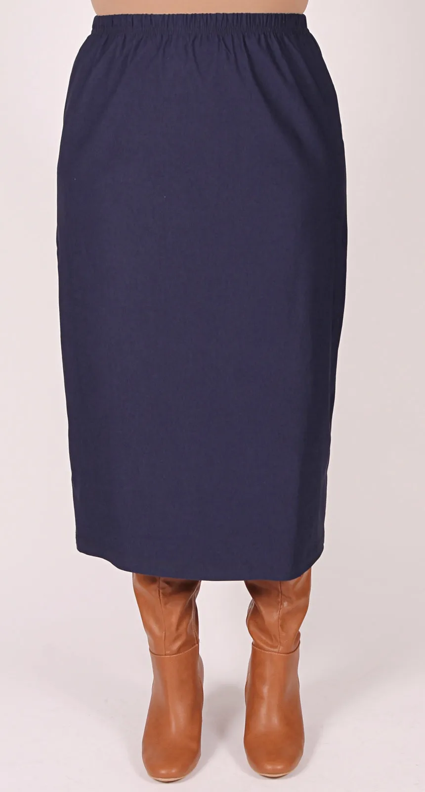 Pull-On Bengaline Skirt Navy