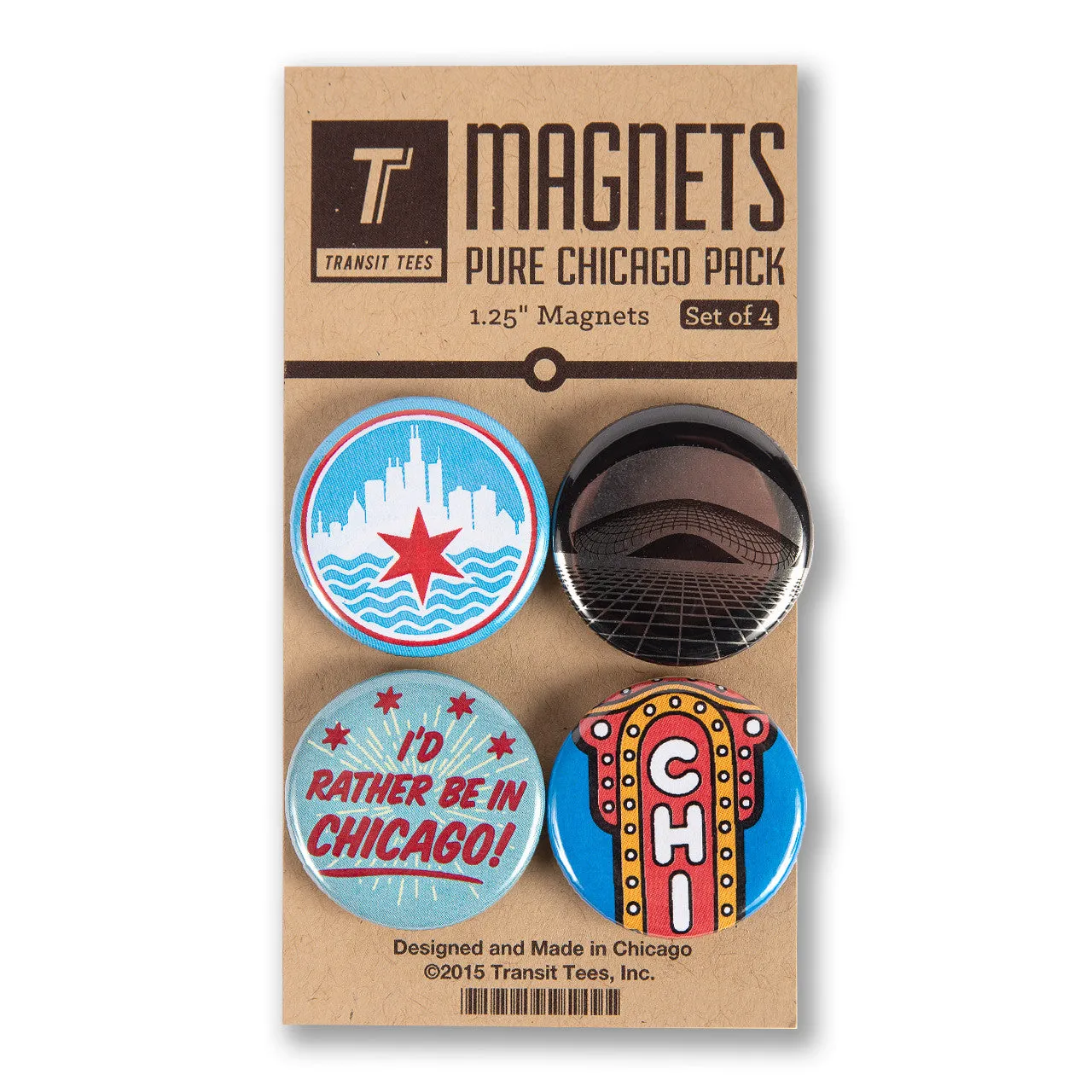 Pure Chicago Round Magnet Pack