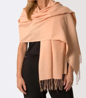 Pure Woolen Cashmere Warm Stolers - Peach