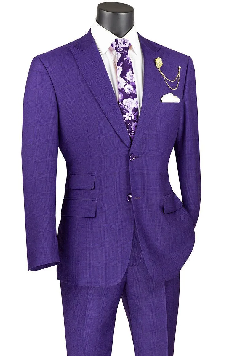 Purple Windowpane 2 Piece Modern Fit Suit