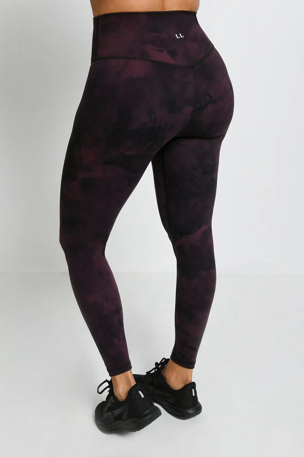 Revitalise High Waisted Leggings - Dark Cherry Tie Dye