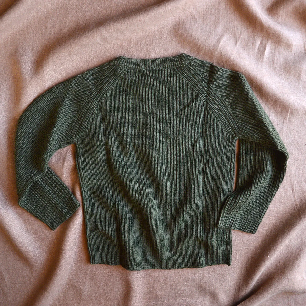 Rib Sweater in 100% Merino - Forest AW23 (4-9y) *Last ones