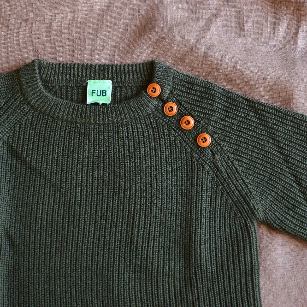 Rib Sweater in 100% Merino - Forest AW23 (4-9y) *Last ones