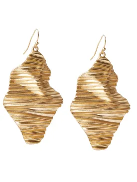 Ripple Textured Warm Gold Earrings