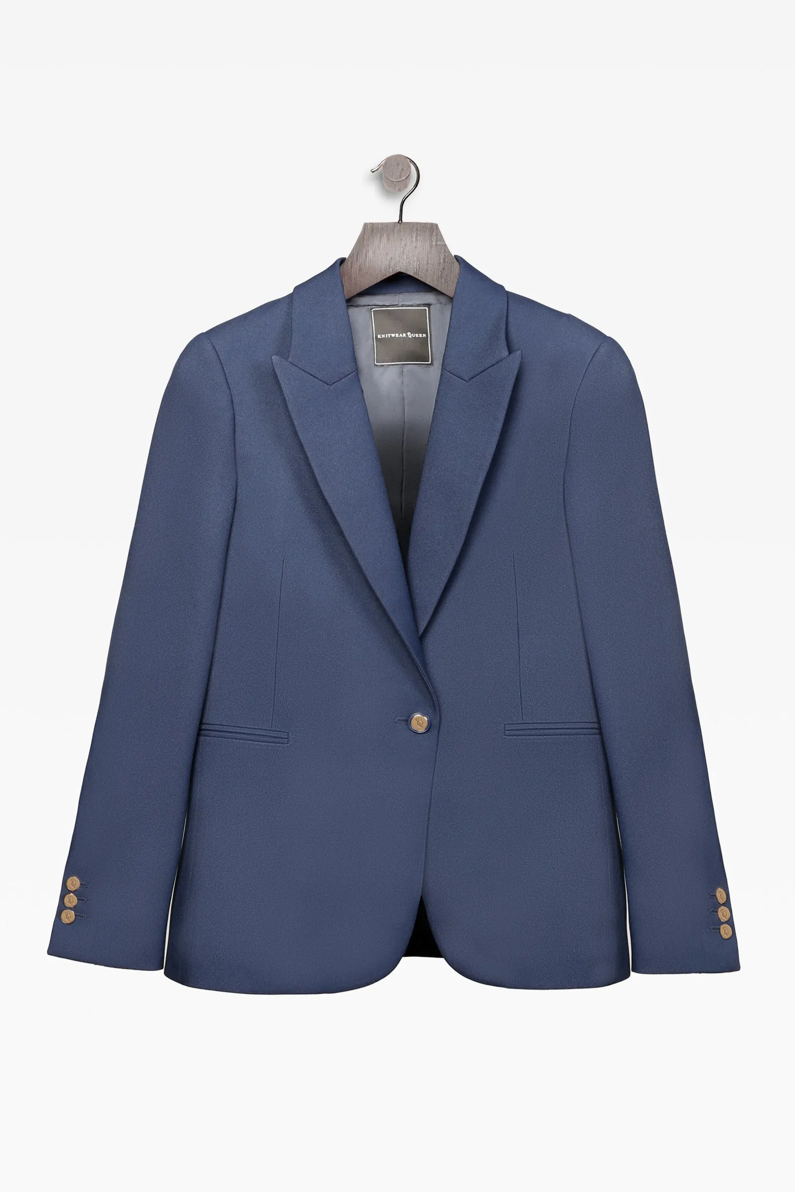 Sam French Navy Single Breasted Jacket: Tailored Elegance Essential for Modern Women