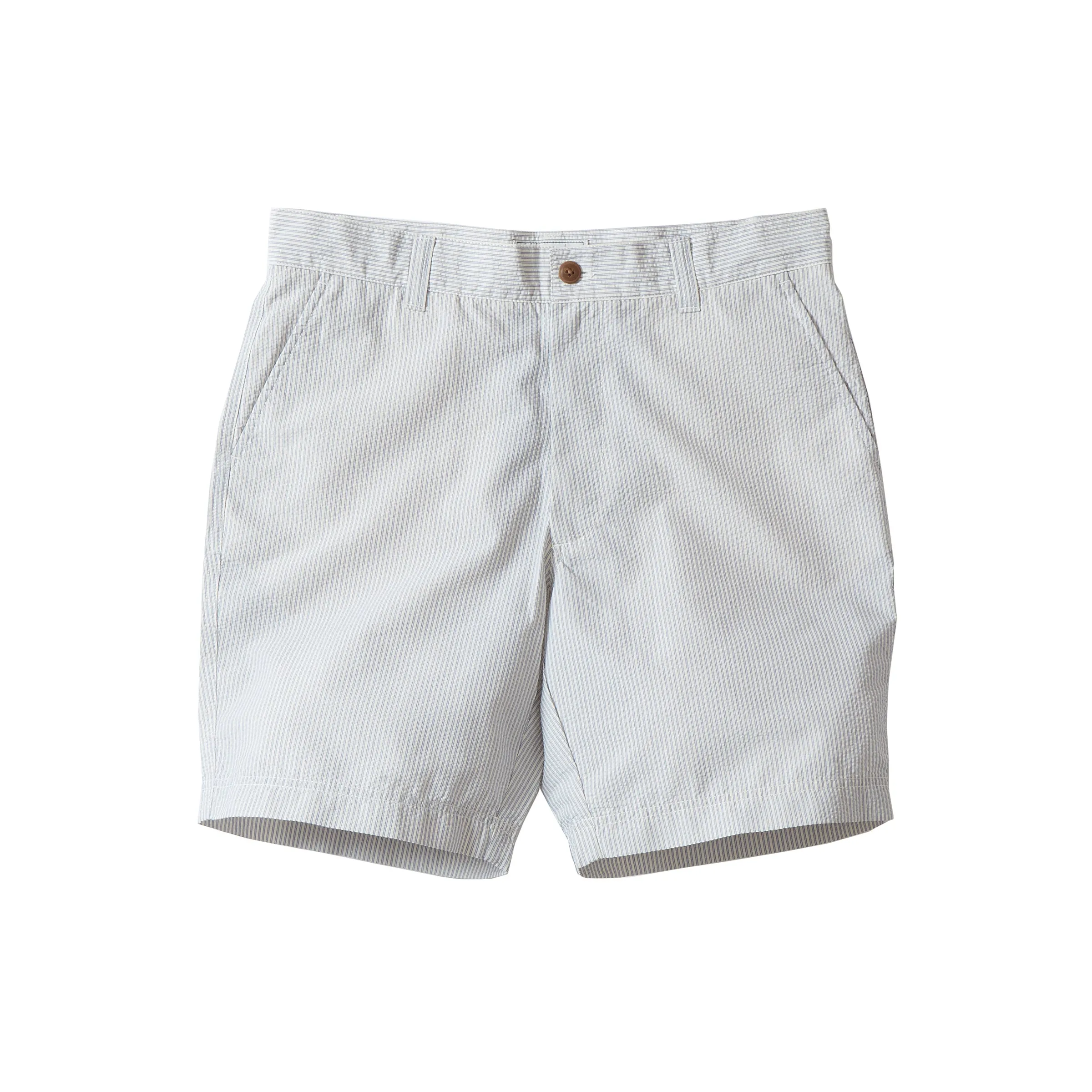 Seersucker Drawcord Shorts - Cream Blue Stripe (Final Sale)