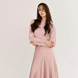 Signature Summer Silk Circle Midi Skirt IN: Pink