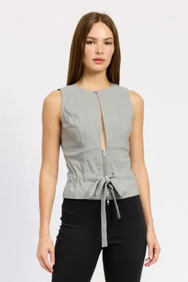 Sleeveless Top with Front Cutout