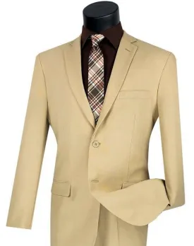 Slim Fit 2 Piece Suit, Beige