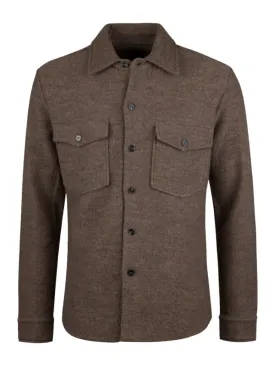 Stenstroms Light Brown Felted Wool Overshirt