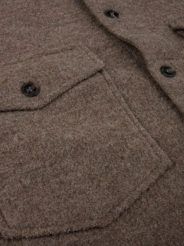 Stenstroms Light Brown Felted Wool Overshirt