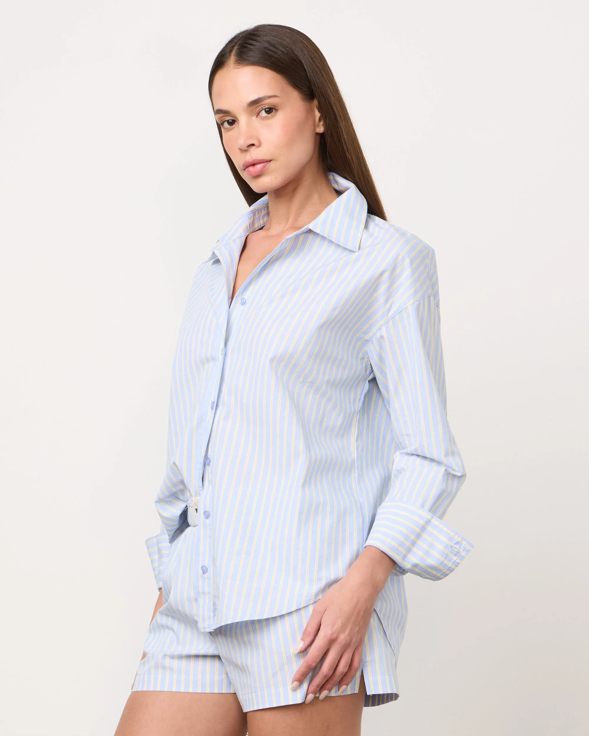 Stripe Poplin Oversized Shirt